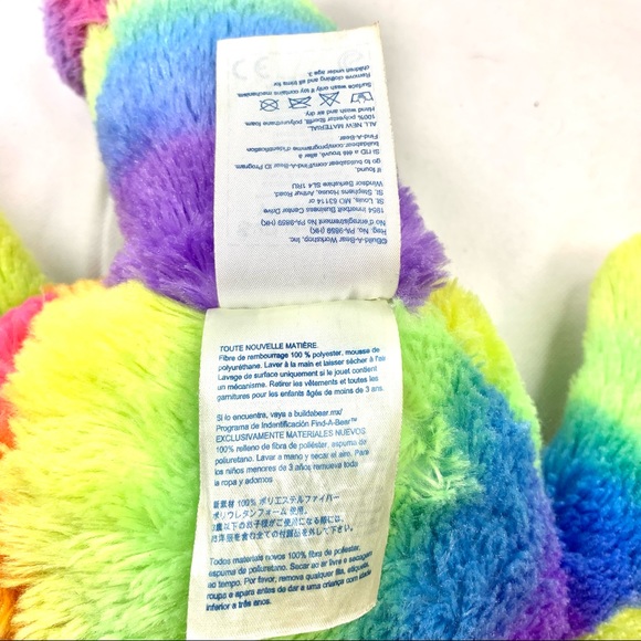 Build a Bear Workshop, Rainbow Teddy Bear Plush. - Picture 7 of 10